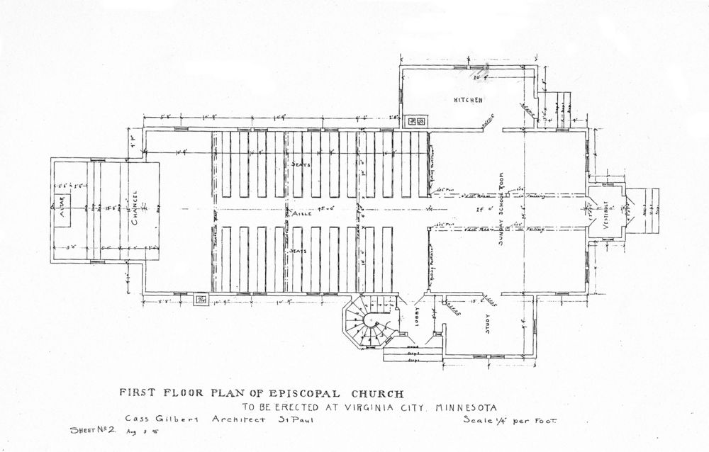 St. Paul's Episcopal Church of Virginia MN, Plan drawing