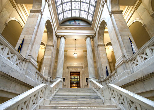Arkansas State Capitol, Grand stair