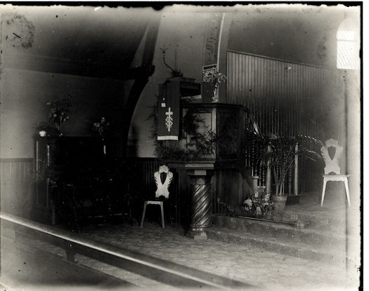German Bethlehem Presbyterian Church, German Bethlehem Presbyterian Church interior, 1890
