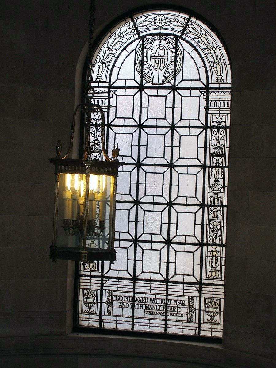 Chase Brass and Copper Building, Stained glass window